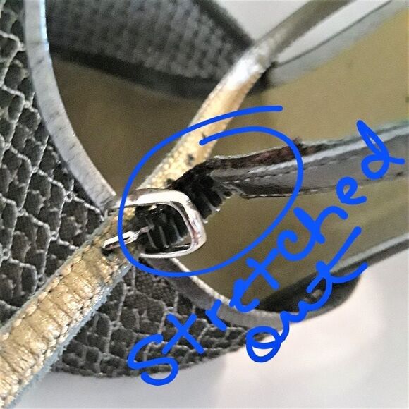 Vintage Yves Saint Laurent Grey Mesh Heels - Picture 7 of 7